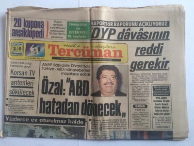 Tercüman Gazetesi 20 Eylül 1984 - ÖzalABD Hatadan Dönecek - GZ15170 - 2