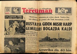 Tercüman Gazetesi 20 Haziran 1966 - Rusyaya Giden Mısır Harp Gemileri Boğazda Kaldı GZ61834 - 2
