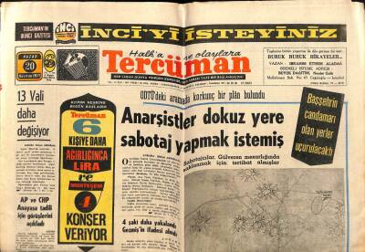 Tercüman Gazetesi 20 Haziran 1971 - ODTÜdeki Aramada Korkunç Bir Plan Bulundu , Anarşistler Dokuz Yere Sabotaj Yapmak İstemiş GZ65735 - 1