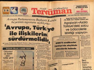 Tercüman Gazetesi 20 Haziran 1981 - Avrupa , Türkiye İle İlişkilerini Sürdürmelidir GZ69905 - 1