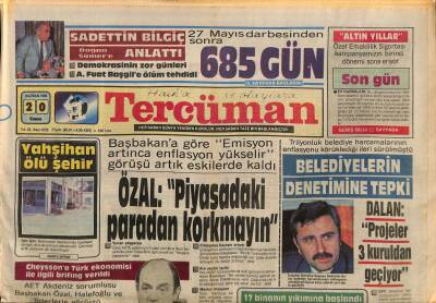 Tercüman Gazetesi 20 Haziran 1986 - Özal Piyasadaki Paradan Korkmayın - ABD Kıbrıs Konusunu Sıcak Tutuyor GZ117344 - 1
