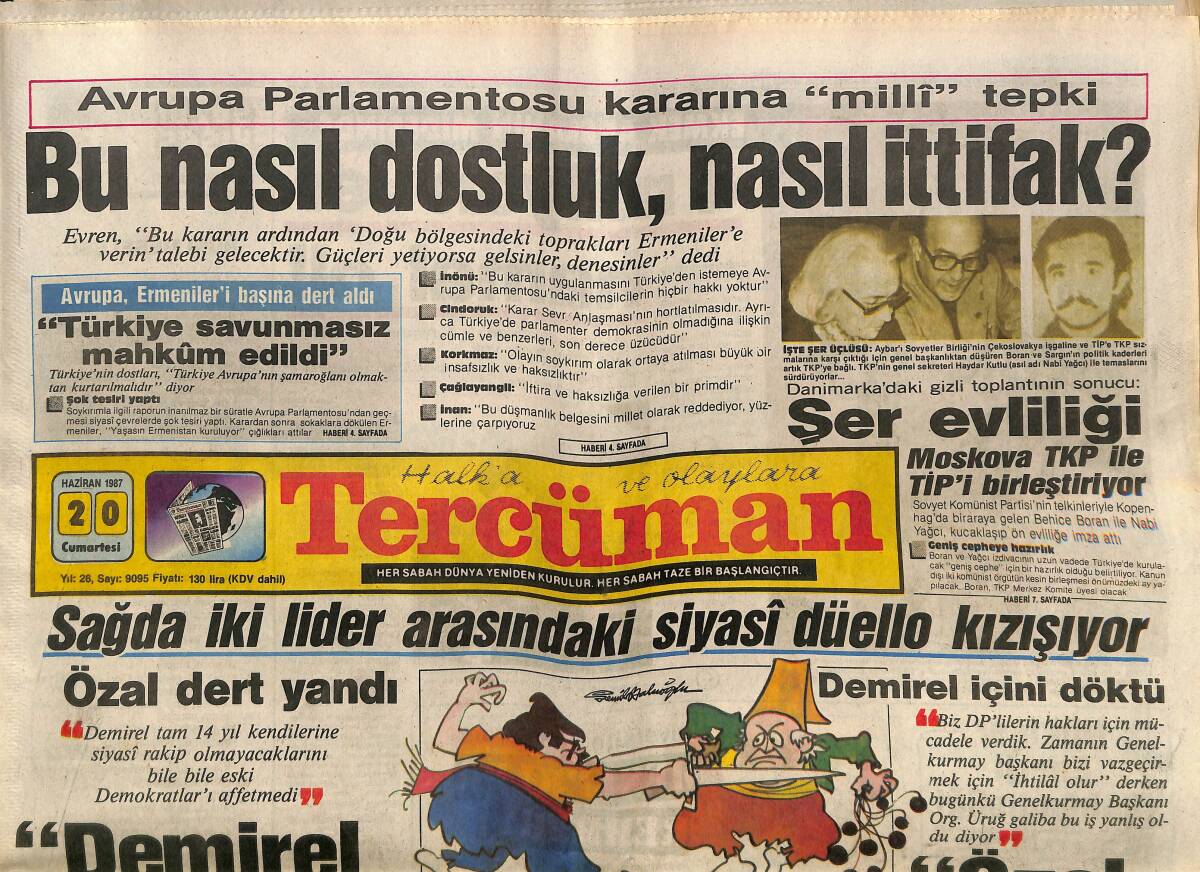 Tercüman Gazetesi 20 Haziran 1987 - Kanada'ya Türk Çıkarması - Albayrak , Taşar'dan Görevi Devraldı GZ150258 - 1