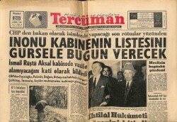 Tercüman Gazetesi 20 Kasım 1961 - İnönü Kabinenin Listesini Gürsele Bugün Verecek GZ67402 - 2