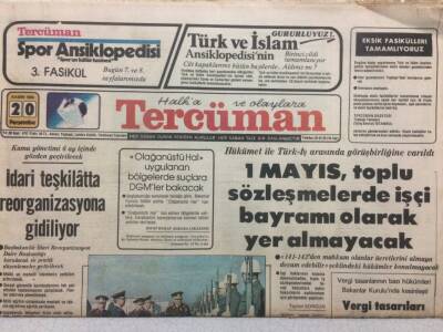 Tercüman Gazetesi 20 Kasım 1981 - Apocular Çökertildi GZ34119 - 1