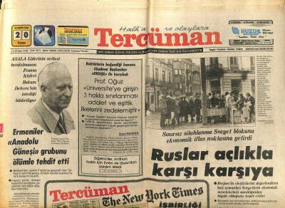 Tercüman Gazetesi 20 Kasım 1981 - Ruslar Açlıkla Karşı Karşıya - Kremlin , Reaganın Önerisini Reddetti GZ122109 - 1