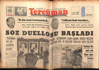 Tercüman Gazetesi 20 Mart 1966 - Söz Düellosu Başladı GZ55211 - 1