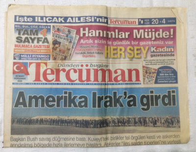 Tercüman Gazetesi 20 Mart 2003 - Amerika Iraka Girdi - GZ17297 - 1