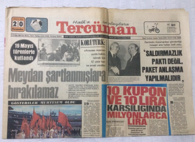 Tercüman Gazetesi 20 Mayıs 1976 - AET Türkiyeye Kıbrıs İçin Ambargo Koymalı - GZ17229 - 1
