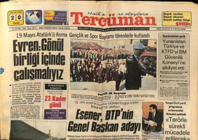 Tercüman Gazetesi 20 Mayıs 1983 - Evren Gönül Birliği İçinde Çalışmalıyız GZ69974 - 1