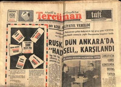 Tercüman Gazetesi 20 Nisan 1966 - Rusk Ankarada Hadiseli Karşılandı GZ53941 - 1