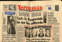 Tercüman Gazetesi 20 Nisan 1968 - Türk - İş Kongresinde Bir Üye Linç Ediliyordu GZ70614 - 2