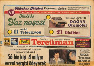 Tercüman Gazetesi 20 Nisan 1983 - İranla Protokol Yarın İmzalanacak - Papa İle Ermeni Patriği Vatikanda Buluştu GZ126027 - 1