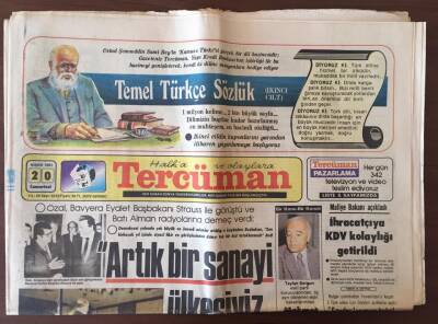 Tercüman Gazetesi 20 Nisan 1985 - Özal Batı Alman Radyolarına Demeç Verdi Ve Türkiye Artık Bir Sanayi Ülkesidir GZ10418 - 2
