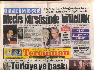 Tercüman Gazetesi 20 Ocak 1988 - Sovyetler Sonunda Baklayı Ağzından Çıkardı GZ118909 - 1