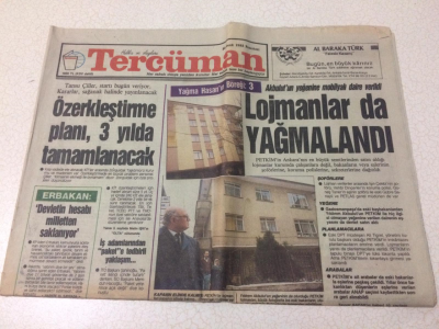 Tercüman Gazetesi 20 Ocak 1992 - Erbakan Devletin Hesabı Milletten Saklanıyor - GZ15215 - 2