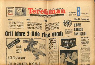 Tercüman Gazetesi 20 Şubat 1964 - Tiyatrocuların Koalisyonu GZ77509 - 1