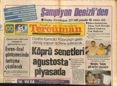 Tercüman Gazetesi 20 Temmuz 1984 - Osman Olcay New Yorka Yavuzalp Brüksele Gidiyor GZ79436 - 1