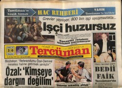 Tercüman Gazetesi 20 Temmuz 1987 - Grevler Yayılıyor , 800 Bin İşçi Uyuşmazlıkta... GZ70323 - 1