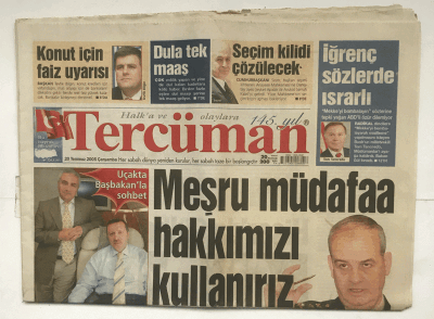 Tercüman Gazetesi 20 Temmuz 2005 - Havaalanında Panik GZ5885 - 2