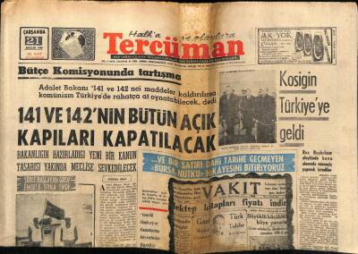 Tercüman Gazetesi 21 Aralık 1966 - 141 Ve 142nin Bütün Açık Kapıları Kapatılacak GZ54374 - 1