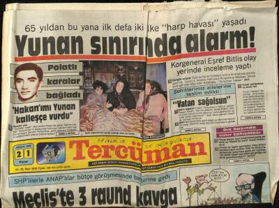 Tercüman Gazetesi 21 Aralık 1986 - Yunan Sınırında Alarm ! GZ65253 - 2