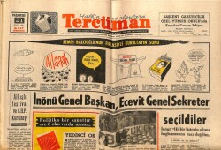 Tercüman Gazetesi 21 Ekim 1968 - İnönü Genel Başkan , Ecevit Genel Sekreter Seçildiler GZ67041 - 1