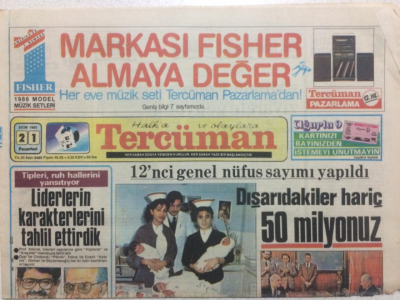 Tercüman Gazetesi 21 Ekim 1985 - 12.Genel Nüfus Sayımı Yapıldı,50 Milyonuz GZ27437 - 1