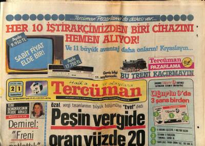 Tercüman Gazetesi 21 Eylül 1985 - Doğum Günü Hediyesi GZ53902 - 1