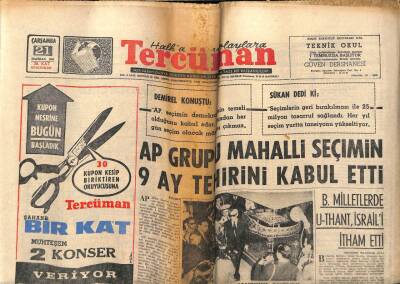 Tercüman Gazetesi 21 Haziran 1967 - Milli Eiğitim Bakanı,Liselere Din Dersi Konulacak GZ54182 - 1