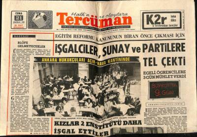 Tercüman Gazetesi 21 Haziran 1968 - İşgalciler Sunay Ve Partilere Tel Çekti GZ53959 - 1