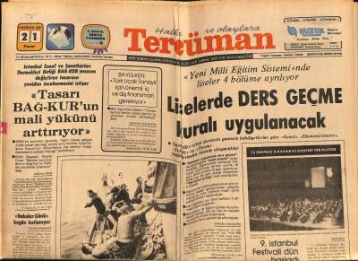 Tercüman Gazetesi 21 Haziran 1981 - Liselerde Ders Geçme Kuralı Uygulanacak GZ69904 - 2