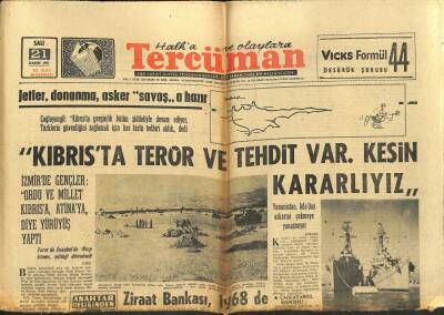 Tercüman Gazetesi 21 Kasım 1967 - Taksim Pamuk Eczanesi Gece Tamamen Yandı - Ticaret Bakanı Kuveyte Gitti GZ123386 - 1