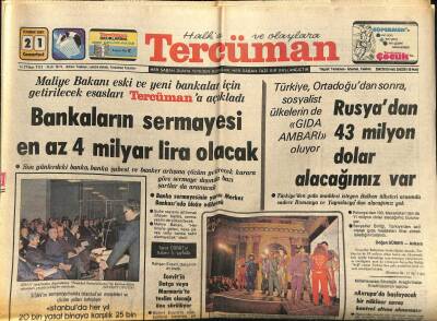 Tercüman Gazetesi 21 Kasım 1981 - Rusyadan 43 Milyon Dolar Alacağımız Var - Fransayı Uyarıyoruz GZ122108 - 1