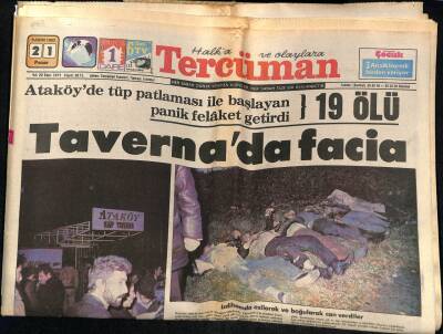 Tercüman Gazetesi 21 Kasım 1982 - Ataköyde Tavernada Facia 19 Ölü GZ53835 - 1