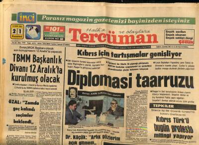 Tercüman Gazetesi 21 Kasım 1983 - Kıbrıs İçin Tartışmalar Genişliyor GZ70800 - 2