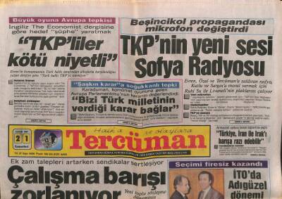 Tercüman Gazetesi 21 Kasım 1987 - TKPnin Yeni Sesi Sofya Radyosu GZ103405 - 2