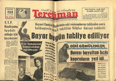 Tercüman Gazetesi 21 Mart 1963 - Bayar Bugün Tahliye Ediliyor GZ65406 - 1