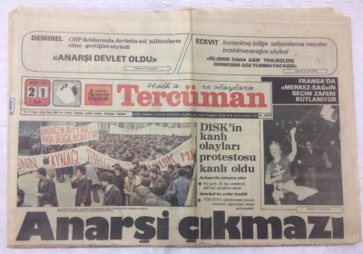 Tercüman Gazetesi 21 Mart 1978 - Anarşi Çıkmazı - GZ15611 - 2