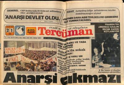 Tercüman Gazetesi 21 Mart 1978 - Korutürkün Anarşik Olaylarla İlgili Bir Açıklama Yapması Bekleniyor GZ67582 - 1