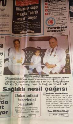 Tercüman Gazetesi 21 Mart 1987 - Lösemili Çocuklar Vakfına 1 Milyon Bağışlayan Türkan Şoray Zenginleri de Bağışa Davet Etti GZ70356 - 4