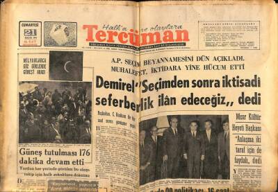 Tercüman Gazetesi 21 Mayıs 1966 - Demirel Seçimden Sonra İktisadi Seferberlik İlan Edeceğiz dedi GZ65706 - 2