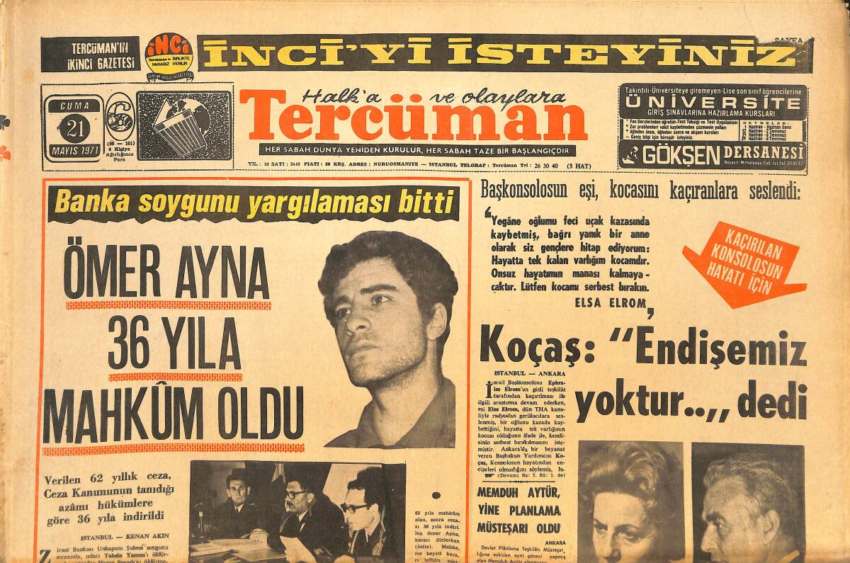 Tercüman Gazetesi 21 Mayıs 1971 - Real Madrid'in İşi Zor - Türkiye , Turizm Cenneti Olacak GZ144237 - 1