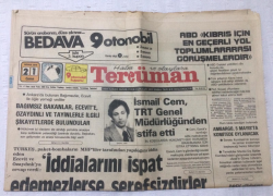 Tercüman Gazetesi 21 Nisan 1978 - İsmail Cem TRT Genel Müdürlüğünden İstifa Etti - GZ17217 - 2