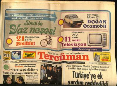 Tercüman Gazetesi 21 Nisan 1983 - Strauss Çetin Alpe Şans Ve Başarı Diledi GZ67497 - 1