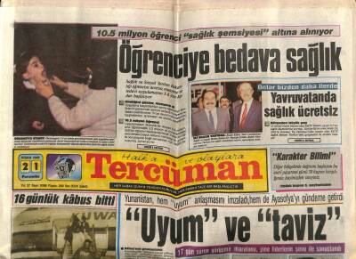 Tercüman Gazetesi 21 Nisan 1988 - Heyelan Ve Sel 15 Ölü GZ65472 - 1