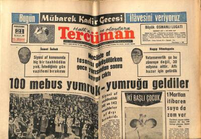 Tercüman Gazetesi 21 Şubat 1963 - 100 Mebus Yumruk Yumruğa Geldiler GZ53888 - 1
