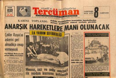 Tercüman Gazetesi 21 Temmuz 1968 - 5000e Yakın Genç Altıncı Filoyu Protesto Etti GZ79470 - 1