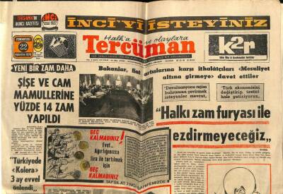 Tercüman Gazetesi 22 Ağustos 1970 - Şişe Ve Cam Mamüllerine Yüzde 14 Zam Yapıldı GZ65437 - 1