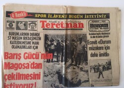 Tercüman Gazetesi 22 Ağustos 1974 - 57 Masum Irkdaşımızın Katledilmesine Mani Olamadıkları İçin Barış Gücü Magosadan Çekilsin GZ11185 - 2