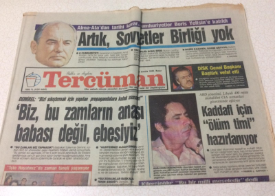 Tercüman Gazetesi 22 Aralık 1991 - Kaddafi İçin Ölüm Timi Hazırlanıyor - GZ15225 - 2